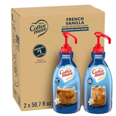 Abbildung von NESTLE Coffee MATE Creamer, French Vanilla, 1.5L liquid pump bottle, Pack of 2