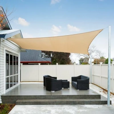 Abbildung von AXT SHADE Sonnensegel Wasserdicht Rechteckig 3x4m Wetterschutz Sonnenschutz PES Polyester mit UV Schutz für Terrasse Balkon Garten Sand(Wir Machen Sondergrößen)