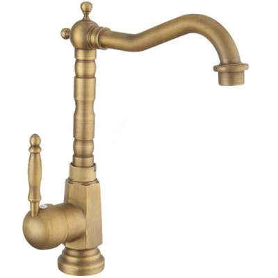 Abbildung von wohnwerk.idee Badarmatur Waschbeckenarmatur Wasserhahn Gold Schwarz Vintage Antik Bona