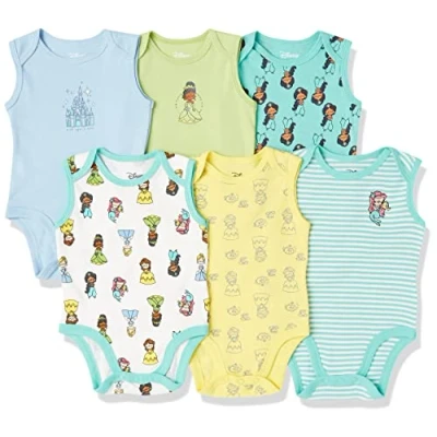 Abbildung von Amazon Essentials Disney Marvel Star Wars Princess Baby Mädchen Ärmellose Bodys, 6er Pack, Wish, Frühchen