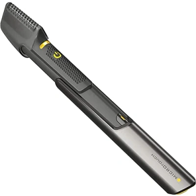 Abbildung von Microtouch Haarschneider &amp; Körper, kabellos, multifunktional, 5 Aufsätze + 2 Batterien 1 Reinigungsbürste, Klingen aus Edelstahl, Material Titan