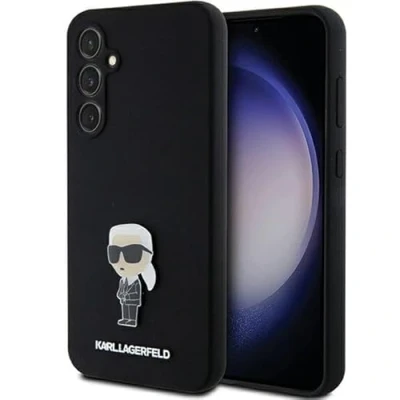Abbildung von Karl Lagerfeld KLHCS23FEMHKNPK Hülle für S23 FE S711 Schwarz Silicone Ikonik Metal Pin