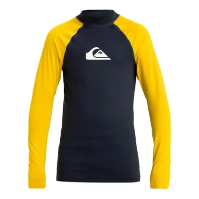 Abbildung von Quiksilver Jungen Everyday UPF50 LS Youth T Shirt, Dark Navy/SOLAR Power, 14