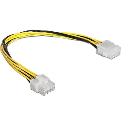 Abbildung von DeLOCK 83342, 0,3 m, EPS (8 pin), 8 pin EPS12V, Männlich, Weiblich, Schwarz, Gelb