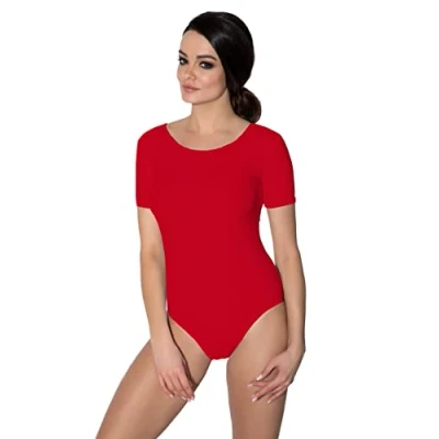 Abbildung von Aquarti Turnanzug Damen Ballett Trikot Kurzarm Gymnastik Tanz Body