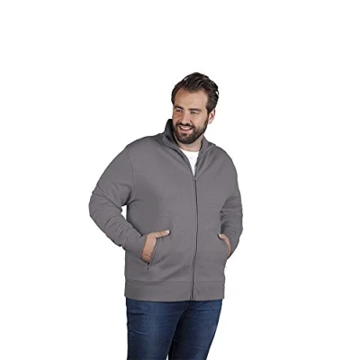 Abbildung von Stehkragen Zip Jacke Plus Size Herren Sale, Hellgrau, 4XL