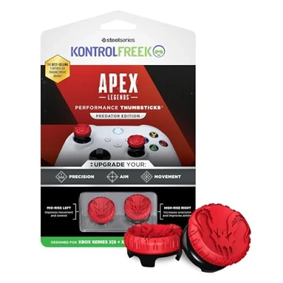 Abbildung von KontrolFreek Apex Legends: Predator Edition Performance Thumbsticks für Xbox One (XB1) und Series X (XBX) Controller, 1 High Rise, Mid Concave Rot/Schwarz