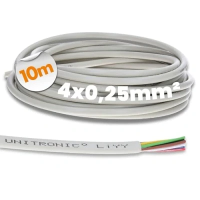 Abbildung von 10 Meter Lapp 0028304 UNITRONIC LiYY PVC Datenleitung 4x0,25 mm² I Lötkabel für Platine Signalleitung Klingelkabel Verlängerung LED Kabel 4 adrig