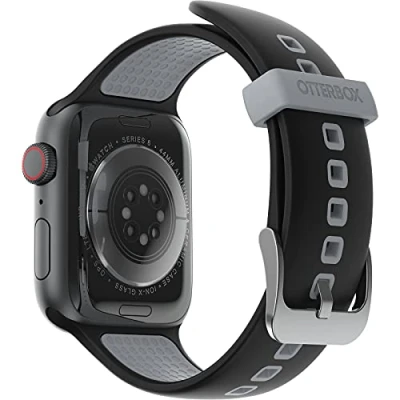 Abbildung von OtterBox All Day Uhrenarmband für Apple Watch Series 9/8/7/6/SE 2. gen/SE 1. gen/5/4/3 42mm/44mm/45mm, Weiches, Angenehmes und Strapazierfähiges Silikonband Watch, Autobahn Black