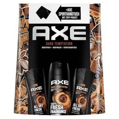 Abbildung von Axe Geschenkset &quot;Dark Temptation&quot; Pflegeset mit Deodorant, Duschgel und Sporthandtuch (150 ml + 250 ml)