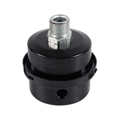 Abbildung von Luftfilter Kompressor, Schalldämpfer für Luftkompressor aus Metall, Schwarz, 3/8 Zoll, 16 mm, leiser Filter