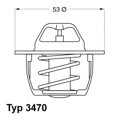 Abbildung von WAHLER 3470.89D50 Kühlwasserthermostat 89 mit Dichtung ohne Gehäuse RENAULT: Kangoo I, CLIO 2, 1, VOLVO: 460 L, V40 Kombi, S40 I