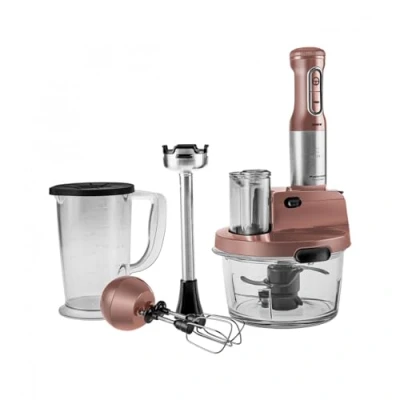 Abbildung von Karaca Küchenmaschine Mastermaid Küchenroboter aus Stahlglas Langer Mixer Standmixer Zeerkleinerer 2500 W Rosegold