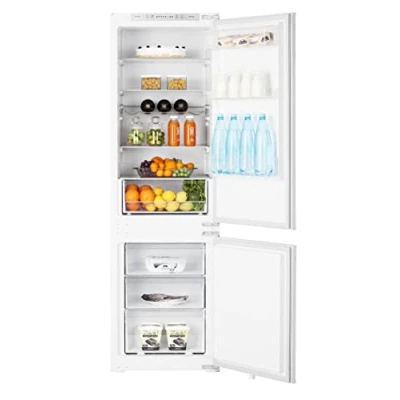 Abbildung von Hisense RIB312F4AWE Kombinierter Kühlschrank mit Einbau, keine Frost Technologie, 177,2 cm, Fassungsvermögen 246 l, LED Beleuchtung, elektronisches Display zur Temperaturkontrolle, Weiß