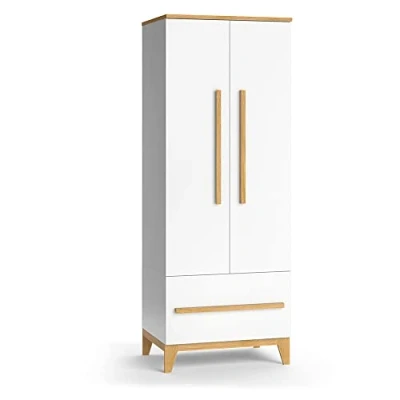 Abbildung von VitaliSpa® Kleiderschrank Malia, Weiß/Eiche, 70 x 187 cm