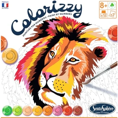 Abbildung von Malen nach Zahlen Colorizzy Löwe &amp; Giraffe 2 Vorlagen ab 8 Jahren