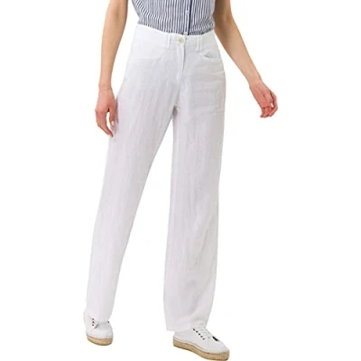 Abbildung von Brax Damen Style Farina Pure Linen Hose White 32W / 34L