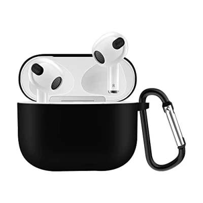 Abbildung von CoverKingz Hülle kompatibel mit AirPods 3 Silikon Schutzhülle Cover Case Tasche Schwarz