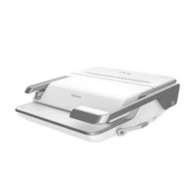 Abbildung von Fellowes 3 in 1 Multifunktions Bindegerät Lyra, 300 Blatt Plastikbindung, 2/4 fach Locher und 30 Heftgerät einem Gerät, für Büro Home Office, mit 1000 Heftklammern 24/6 gratis