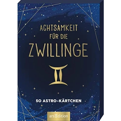 Abbildung von Achtsamkeit für die Zwillinge: 50 Astro Kärtchen Astrologie im Spielkartenformat Handtasche