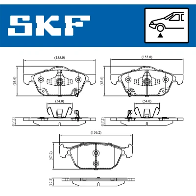 Abbildung von SKF VKBP 80320 A Bremsbelagsatz mit akustischer Verschleißwarnung HONDA: CIVIC 10 Schragheck, 8 Stufenheck, Stufenheck