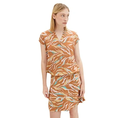 Abbildung von TOM Tailor Bluse, Damen, Größe: 36, Brown abstract leaf design
