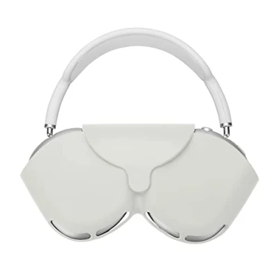 Abbildung von kwmobile Hülle kompatibel mit Apple Airpods Max Case Kopfhörer Tasche Etui aus Silikon Cover in Weiß
