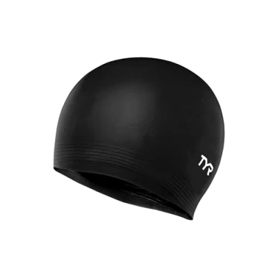 Abbildung von Tyr Adulte Unisexe SOLID Bonnet de bain Latex, Black, Einheitsgröße