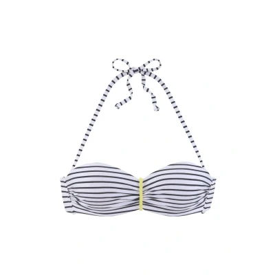 Abbildung von Venice Beach Bandeau Bikinitop, Damen, Größe: 34xC, Schwarz weiß limette