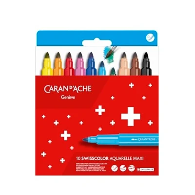 Abbildung von Caran d’Ache Maxi Jumbo SWISSCOLOR Filzstifte/Faserstifte Ref. 195.410 / 10 Faserstifte