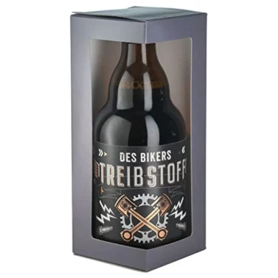 Abbildung von Jack&#039;s Bierflasche Biker &#039;&#039;DES BIKERS TREIBSTOFF&#039;&#039; mit Geschenkverpackung 0,33 l/Männergeschenk/Zum Geburtstag/Party/Motorrad