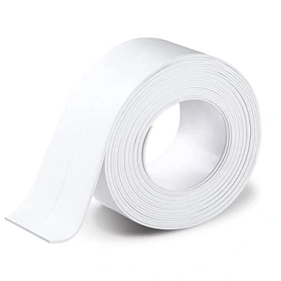 Abbildung von Romon Dichtungsband Selbstklebend, PVC Selbstklebendes Ddichtband für Küchenspüle, Toilette, Badezimmer, Badewanne, Boden, Wand, Kantenschutz (Weiß，3.8cm*3.2m)