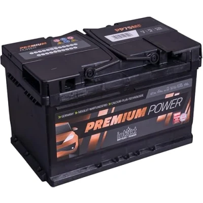 Abbildung von intAct Premium Power PP75MF, 30% mehr Startleistung, wartungsfreie Autobatterie 12V 75Ah 720 A (EN), Schaltung 0 (Pluspol rechts), Maße (LxBxH): 278x175x175mm