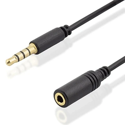 Abbildung von BestPlug 50cm Audio Stereo Kabel Verlängerung Aux in Out, 3,5mm Klinke Stecker männlich auf Buchse Kupplung weiblich vergoldet, Schwarz