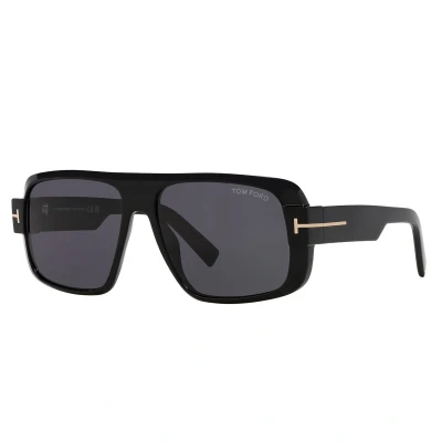Abbildung von Tom Ford Turner Unisex Sonnenbrille, Größe: 58, Shiny black/smoke