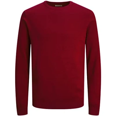 Abbildung von JACK &amp; JONES Herren JJEBASIC Knit Crew Neck NOOS 12137190, Red Dahlia, XS