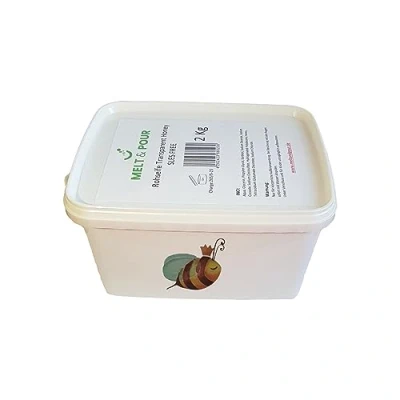 Abbildung von 2 kg Melt and Pour Transparent Seifenbasis mit Honig SLES/SLS frei Soap base Rohseife Gießsen
