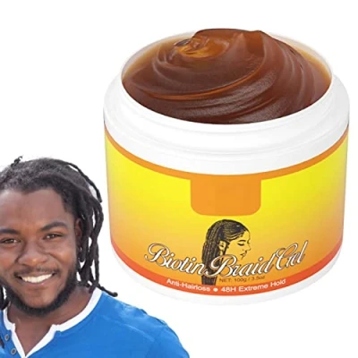Abbildung von Flechtgel, Haar Finishing Gel, Langanhaltendes Styling Gel Für Flechter, No Flake Extreme Hold Wax Edge Haarpaste Zum Flechten Locken Zwirnen Glattes Haar, 100g