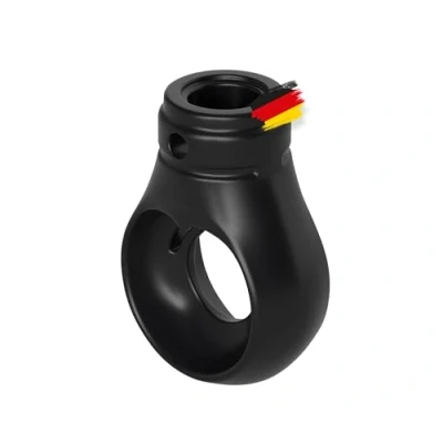 Abbildung von BAUHELD® Markisenöse Kunststoff [Made in Germany] Halterung für Markisen Kurbel mit Kugel Haken [Rund] Öse Schwarz RAL9005 Bohrung 12mm Querbohrung 4,1mm Höhe 52,5mm