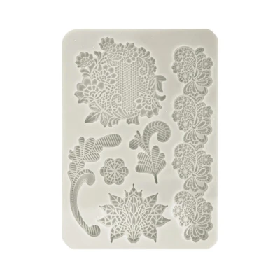 Abbildung von Stampería Silicon Mould A5 for Scrapbooking, Bullet Journals and More, Laces, Non Stick Surface, Suitable Air Dry Clay, Resin, Perfect Crafts Gifting (Brocante Antiques)