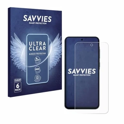 Abbildung von Savvies 6 Stück Schutzfolie für Samsung Galaxy A55 5G Displayschutz Folie Ultra Transparent