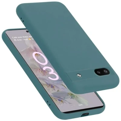 Abbildung von Cadorabo Hülle kompatibel mit Google Pixel 6A Silikon Handyhülle für Case aus flüssigem Silikon, Kratzfeste und stoßfeste Schutzhülle Liquid GRÜN