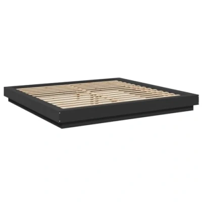 Abbildung von vidaXL Bettgestell mit LED Schwarz 180x200 cm Holzwerkstoff