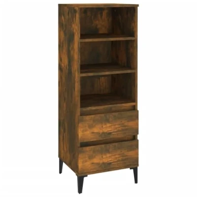 Abbildung von vidaXL Highboard Sideboard Schrank Kommode Anrichte Beistellschrank Mehrzweckschrank Hochschrank Standschrank Räuchereiche 40x36x110cm Holzwerkstoff