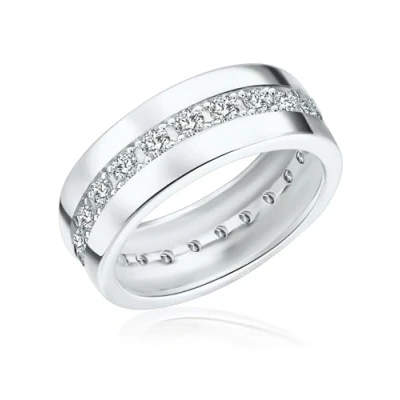 Abbildung von Rafaela Donata Damen Ring 925 Sterling Silber Zirkonia weiß Moderner Silberring in Memoire Form mit Steinen