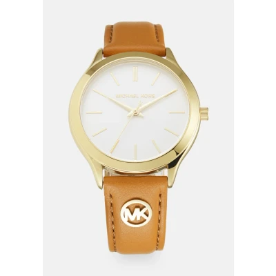 Abbildung von Michael Kors SLIM Runway Watch Uhr, Damen, Größe: One Size, Brown