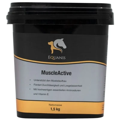 Abbildung von Equanis MuscleActive 1,5 kg Kann Muskelaufbau fördern, erhalten und die Muskelfunktion unterstützen Ohne Zuckerzusätze Pellets Ergänzungsfuttermittel für Pferde