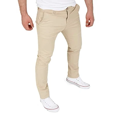 Abbildung von WOTEGA Glenn Chino Hose Chinohose Slim Fit Stretch Chinojeans Männer Chinohose, Beige (Light Taupe 161210), W31/L32