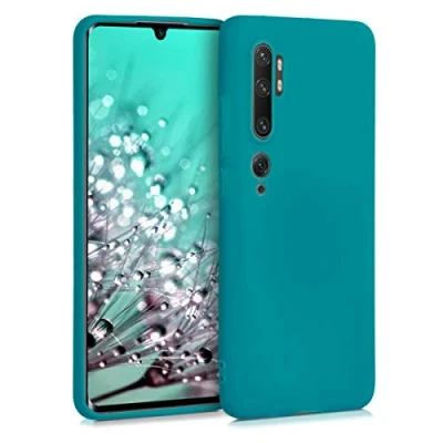 Abbildung von kwmobile Handyhülle kompatibel mit Xiaomi Mi Note 10 / Pro Hülle Handy Case aus weichem Silikon in Petrol matt