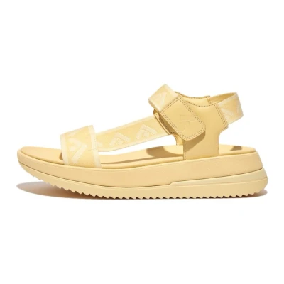 Abbildung von Fitflop Sandale &quot;SURFF WEBBING BACK&quot;, Sommerschuh, Sandalette, Keilabsatz, mit Microwobbleboard Fußbett